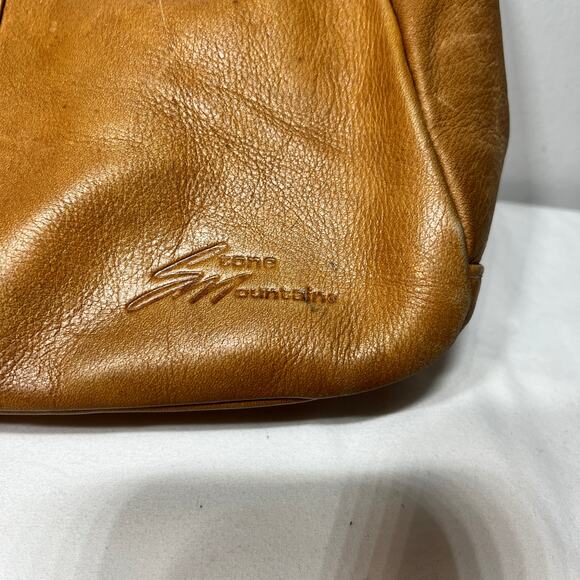 VTG Y2K Stone Mountain Brown Leather Hobo Bag Shoulder Purse Small Grunge 11x8 - Picture 2 of 10